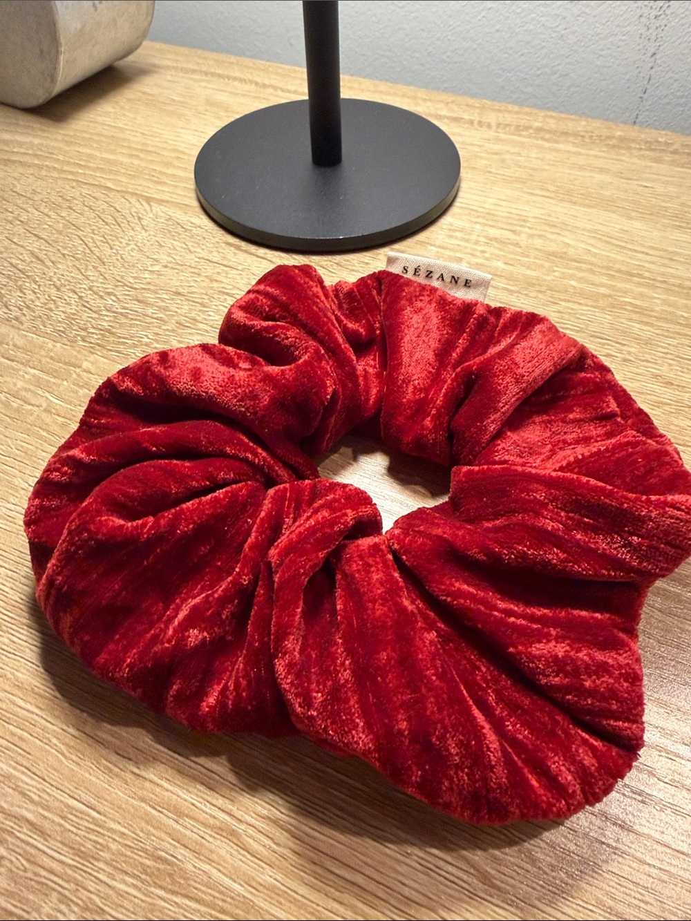 Sezane Red Velvet Scrunchie